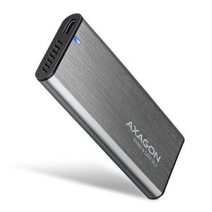 AXAGON EEM2-SG2, M.2 NVMe and SATA screwless RAW box, gray, SuperSpeed USB-C 10Gbps kép