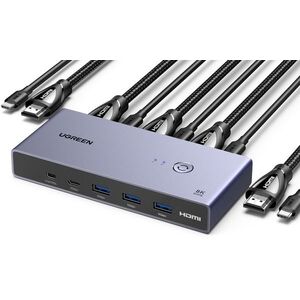 UGREEN HDMI 2.1 KVM Switch 2in1 Out kép