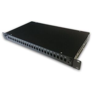 Datacom 19" behúzható optikai kád 1U 24 SC Simplex fekete + kazetta kép