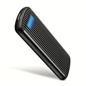 AXAGON EEM2-SC, M.2 NVMe SSD Enclosure, USB-C 10Gbps, Screwless, Ribbed Aluminum kép