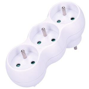 Solight Splitter adapter tartóval, 3x 10A/230V fehér kép