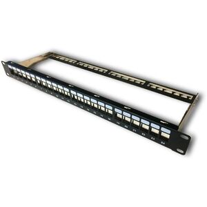 Datacom 19" üres 24 port, 1U BK / VL Patch panel kép