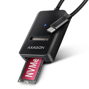 AXAGON ADM2-CM, adapter for M.2 NVMe & SATA SSD, USB-C 10 Gbps, cable 10 cm kép