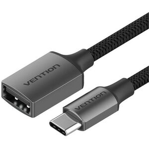 Vention USB-C to USB-A (F) 2.0 Female OTG Cable 0.15m Gray Aluminum Alloy Type kép