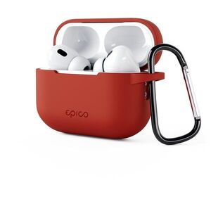 Epico Airpods Pro 2 piros szilikon tok karabinerrel kép