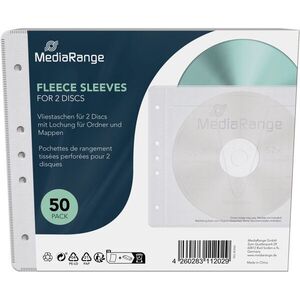 MEDIARANGE 2 CD/DVD-hez, fehér, 50 darab kép