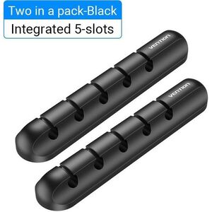 Vention 5 Ports Desktop Cable Manager Black 2 Pack kép