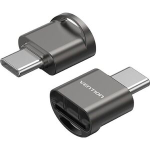 Vention USB 2.0 Type-C MicroSD Card Reader Gray Zinc Alloy Type kép
