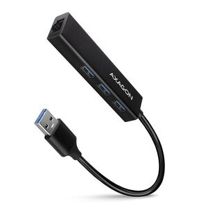 AXAGON HMA-GL3A, USB-A to GLAN & 3-port Hub, Metal Black kép