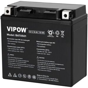 Vipow BAT0501 MC típusú motorakkumulátor, 12 V, 14 Ah kép