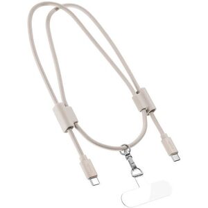 Epico telefonos kulcstartó USB-C USB-C kábellel - bézs szín kép