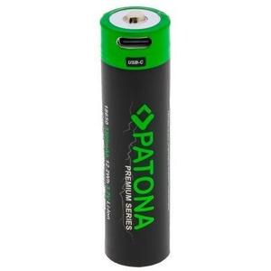 PATONA 18650 Li-lon 3300mAh PREMIUM 3.7V, USB-C töltéssel és PCB védelemmel kép