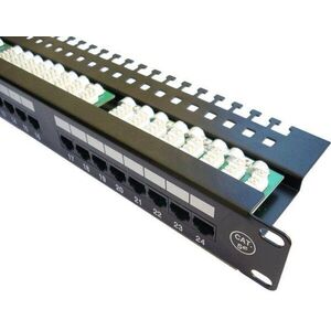 Datacom Patch Panel 19" UTP 24 port CAT5E LSA 1U BK, 3× 8p kép