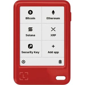 Ledger Nano Gen 5 Cherry Red Crypto Hardware Wallet with Recovery Key kép