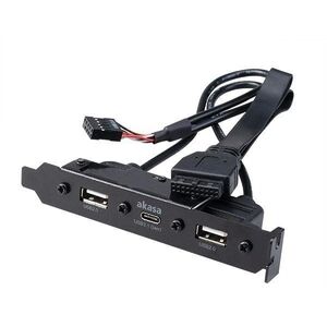 Akasa USB 3.1 Gen 1 Type-C PCI-hez kettős USB 2.0 Type-A-val / AK-CBUB53-40BK kép