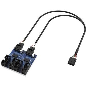 AKASA Internal 1-to-4 2.0 Splitter Hub Cable kép