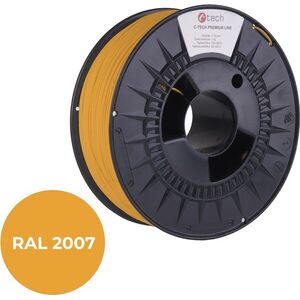 C-TECH PREMIUM LINE PLA 3D nyomtatószál, világító világos narancsszín RAL2007 kép