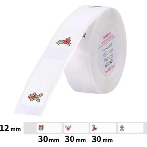 Niimbot D11 / D11-M / D110 / D110-H címke, T, 12×30 mm, 210 db, karácsonyi minta kép