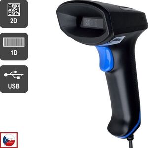 Virtuos CCD 2D HT-851A vonalkódolvasó, USB (billentyűzet/ RS-232 emuláció), állvány nélkül, fekete kép