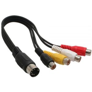 OEM DIN 5pin(M) - 4x cinch(F), 20cm kép