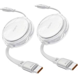 iOttie Behúzható USB-C töltőkábel, 100 W, fehér, 2 db kép