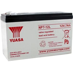 YUASA 12V 7Ah karbantartásmentes ólom akkumulátor NP7-12L, faston 6, 3 mm kép