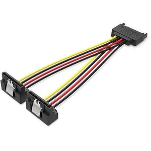 Vention SATA 15P (M) to 2x 15P SATA 90° (F) Power Splitter Cable 0.15m Black kép
