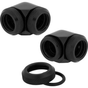 Corsair Hydro X Series XF Hardline 90° 14mm OD Fitting Twin Pack Black kép