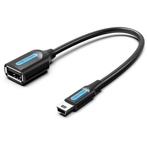 Vention Mini USB (M) to USB (F) OTG Cable 0.15m Black PVC Type kép
