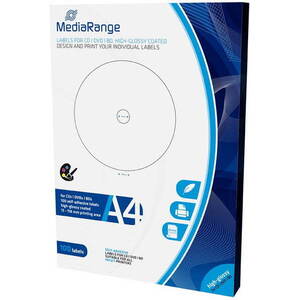 MediaRange CD / DVD / Blu-ray címkék 15 mm - 118 mm, fehér, fényes kép
