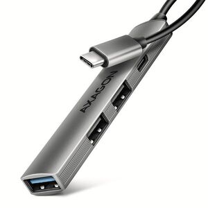 AXAGON HUE-STC 4x USB ALU STRIP Hub, 1x USB-A 5Gbps, 2x USB-A & 1x USB-C 480Mbps, USB-C cable 12 cm kép