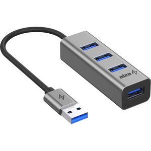 AlzaPower Metal USB hub USB-A (M) to 4× USB-A 3.0 (F) - asztroszürke kép