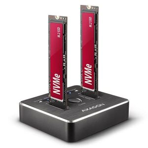 AXAGON ADSA-M2C, dual M.2 NVMe SSD CLONE MASTER dock, SuperSpeed USB-C 10 Gbps kép