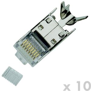 Datacom Plug STP CAT7 (6A) 8p8c - RJ45 huzal, 10db kép