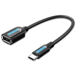 Vention USB-C (M) to USB (F) OTG Cable 0.15m Black PVC Type kép