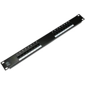 Datacom, 16x RJ45, közvetlen, CAT5E UTP, fekete, 1U kép