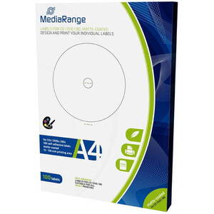 MediaRange CD / DVD / Blu-ray címkék 15 mm - 118 mm-es fehér kép