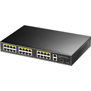 CUDY 24-Port 10/100M PoE+ Switch with 2 Gigabit Port+ 1SFP 300W kép