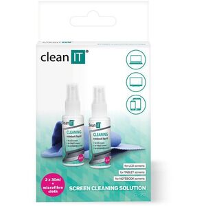 CLEAN IT Laptop tisztító oldat törlőkendővel, 2 x 30 ml kép