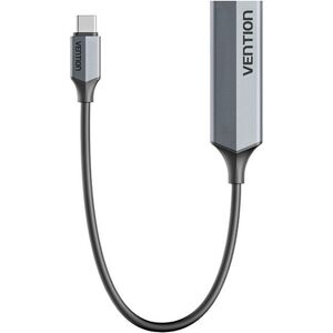 Vention USB-C Male to USB-A Female/PD Power Supply Adapter 0.15M Gray Aluminum Alloy Type kép