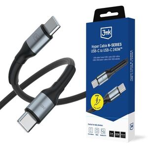 3mk Hyper Cable N-SERIES USB-C to USB-C, Power Delivery, QC 3.0, 240W, 3m, fekete kép
