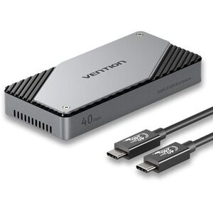 Vention M.2 NVMe SSD Enclosure USB-C 40Gbps Gray Aluminum Alloy Type kép
