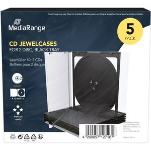 MediaRange 2 CD 10, 4 mm, 5 db, fekete kép