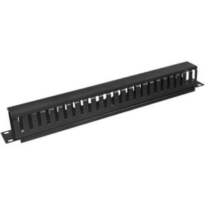 19" kábelrendező panel 1U egyoldalas műanyag, fekete kép