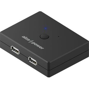 AlzaPower USB 2.0 2 In 2 Out KM Switch Selector, fekete kép