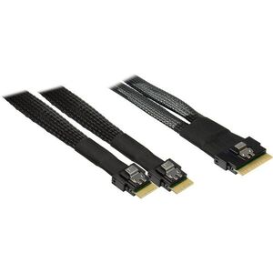 Inter-Tech (SFF-8654 8i) Slim SAS to 2x (SFF-8654 4i) Slim SAS, 0, 7 m kép
