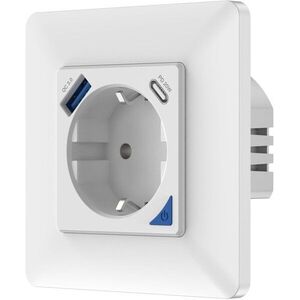 IMMAX NEO beltéri, földelőcsap nélküli, F típusú, 1× USB, 1× USB-C, PD 20W, Zigbee kép