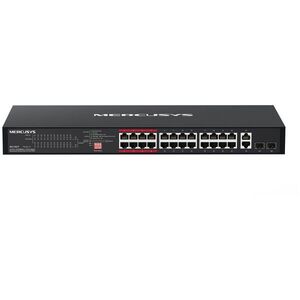 Mercusys MS126CP, 24x FE PoE+ 2xGb rack switch kép