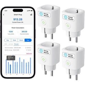 Meross Matter Compatible Smart Wi-Fi Plug with Energy Monitor (4 pack) kép