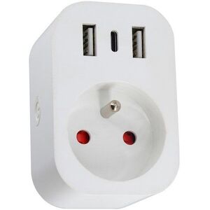 IMMAX NEO beltéri, földelt, E típus, 2× USB, 1× USB-C, Zigbee kép